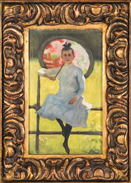 BEDA STJERNSCHANTZ (1867-1910) Tyttö aidalla