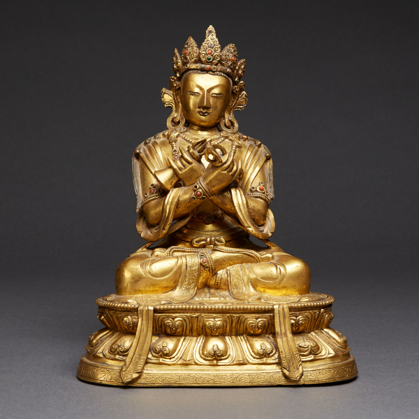 A Tibeto-Chinese Gilt Bronze Figure of Vajradhara